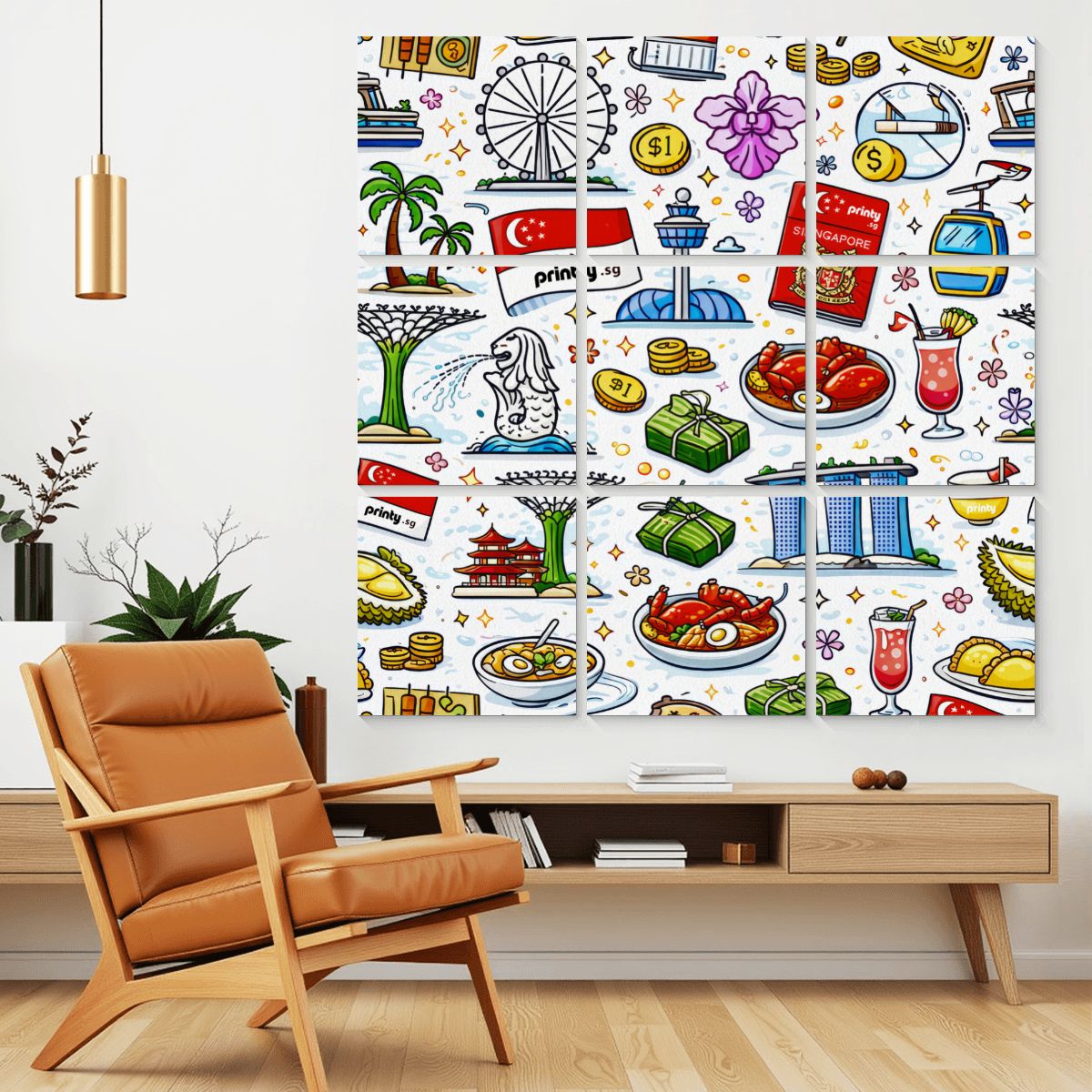 Custom Sound Absorbing Wall Art 9 pcs
