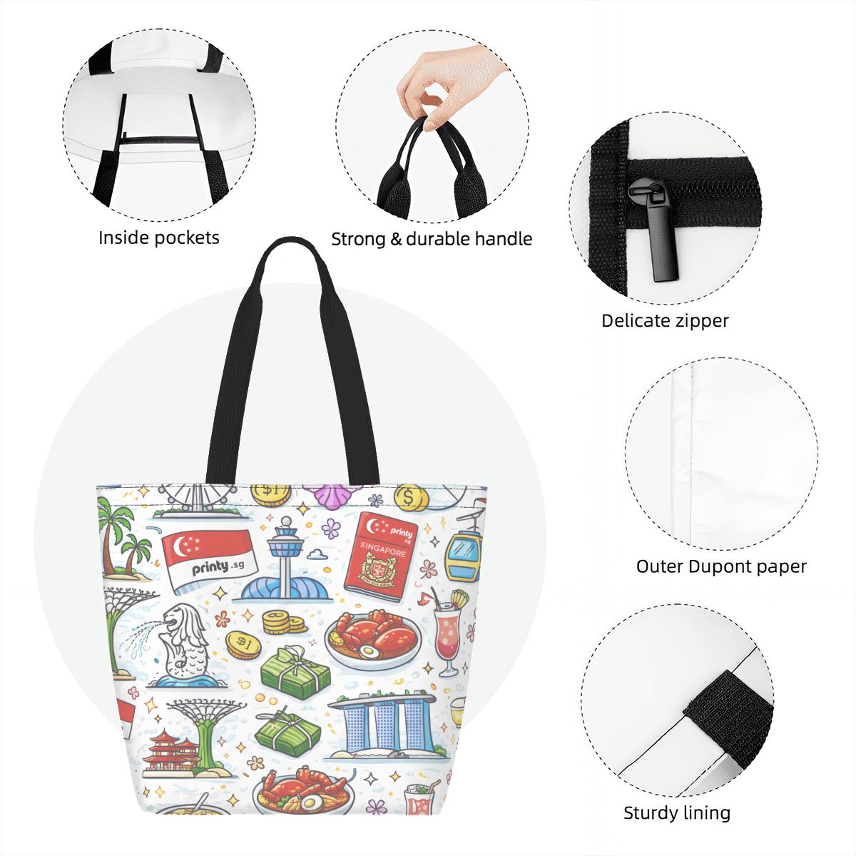 Custom Paper Reusable Shopping Bags Tote Bag