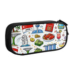 Custom Horizontal Oxford Large Capacity Double Layer Pencil Case