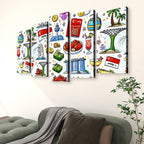 Custom 5 Panels Canvas Prints Wall Art (Set C)