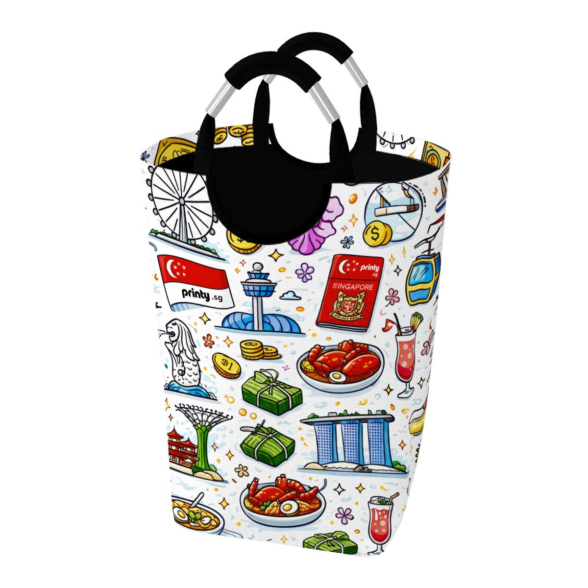 Custom Square Laundry Basket with Padded Handles
