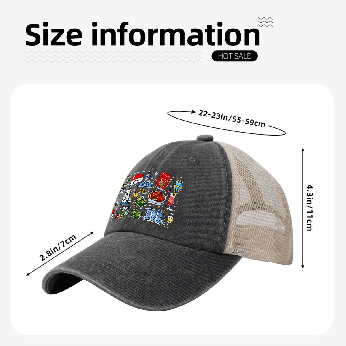 Custom Washed Denim Mesh Cap