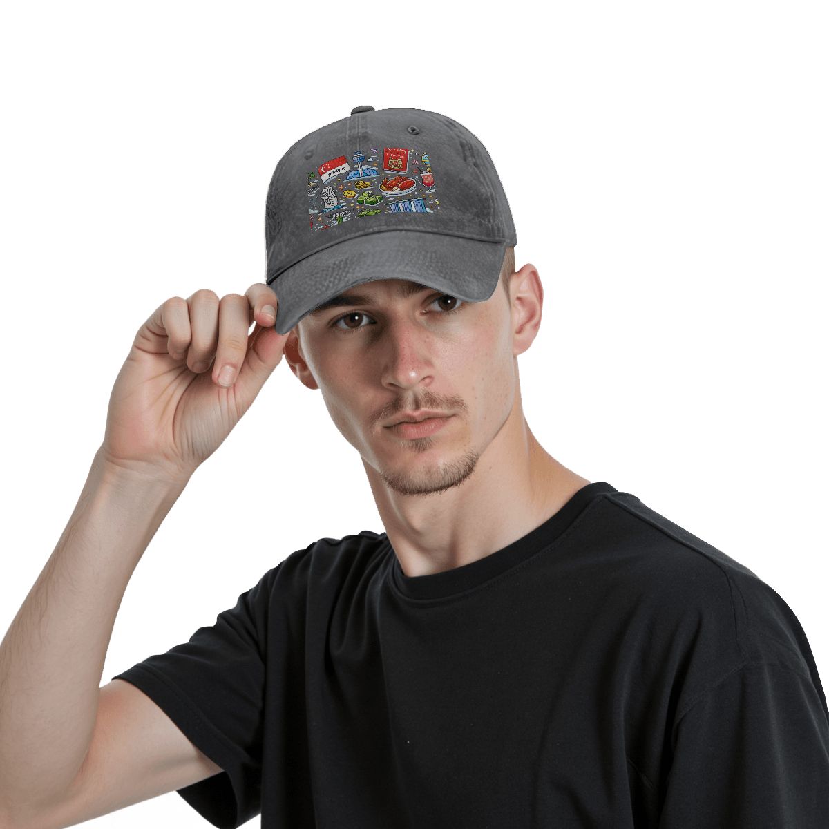 Custom Unisex Washed Denim Baseball Cap