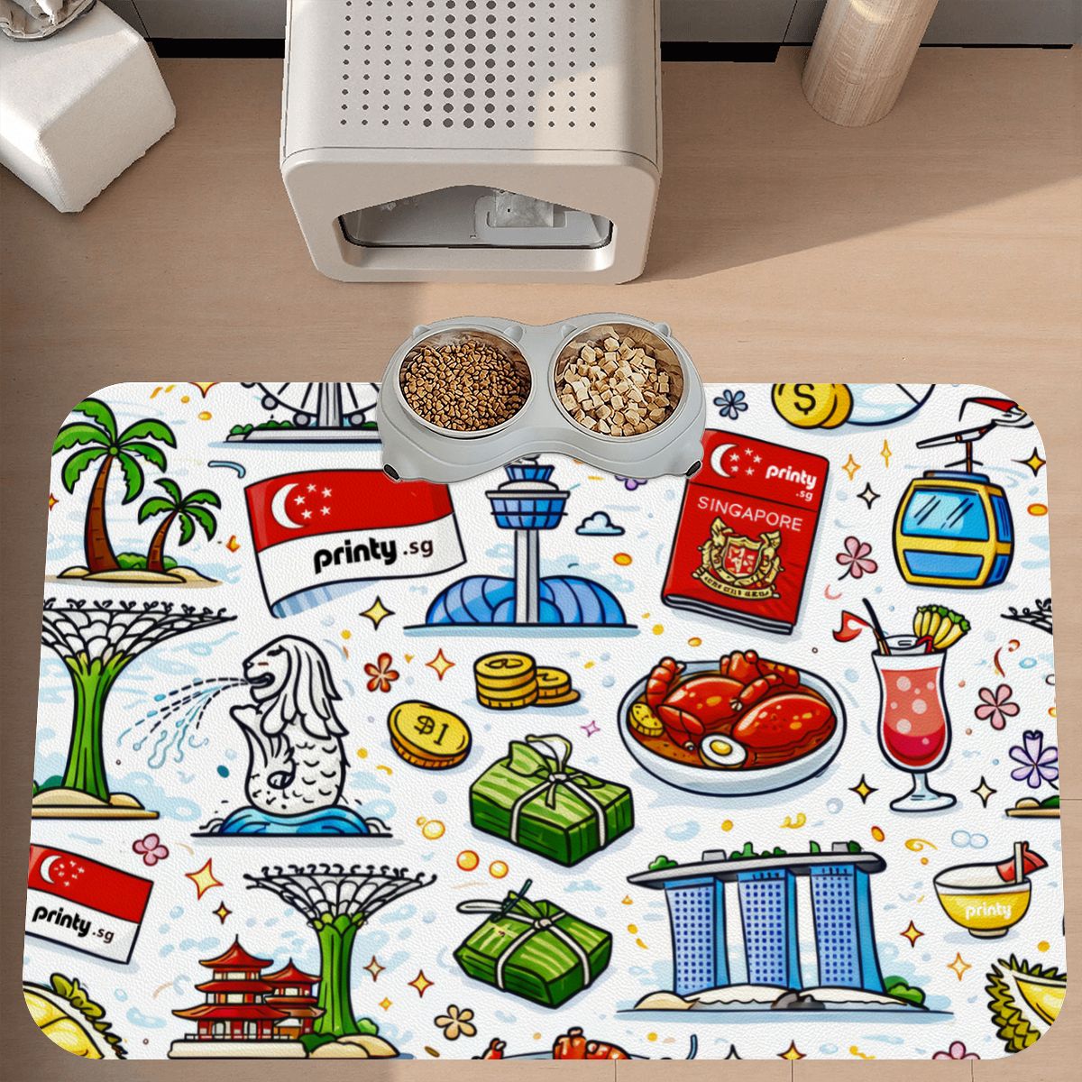 Custom PU Leather Pet Food Feeding Mat