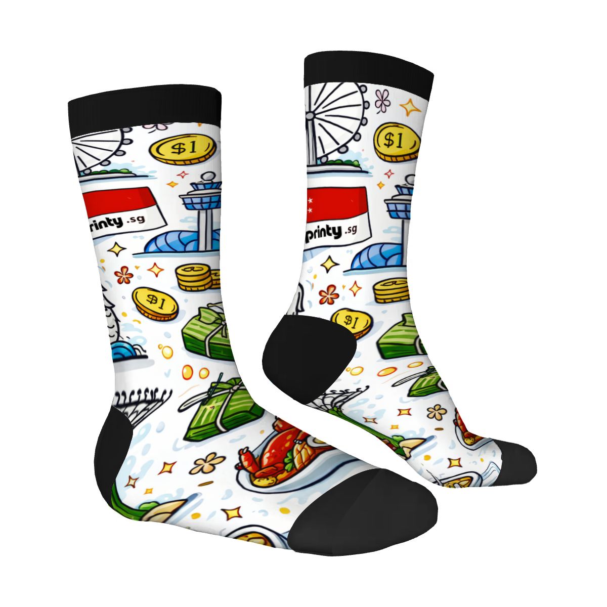 Custom Color Contrast Crew Socks