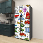 Custom Self Adhesive Refrigerator Wrap Set