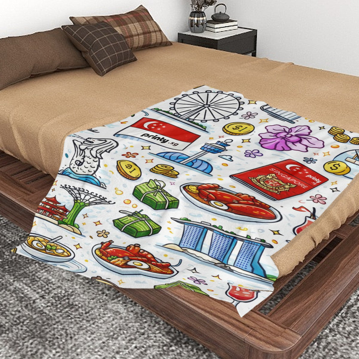 Custom Large 320 GSM & 280 GSM Flannel Throw Blanket 60"x40"