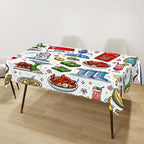 Custom Rectangular Table Cloth with Wavy Edge