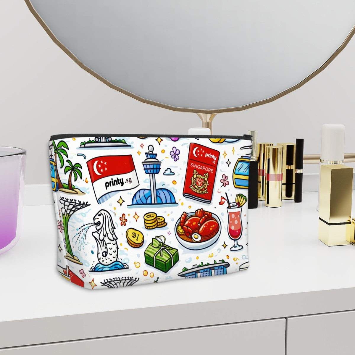 Custom Trapezoid Oxford Cloth Makeup Bag