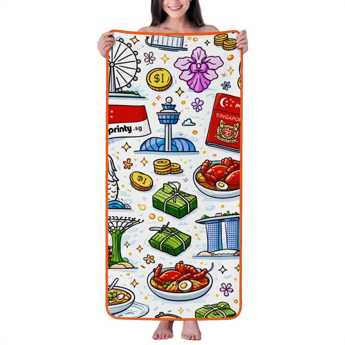 Custom Coral Fleece Bath Towels 55"x27"