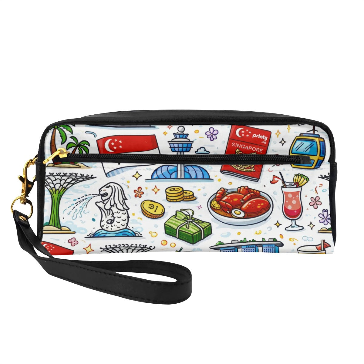 Custom Rectangular Leather Makeup Bag