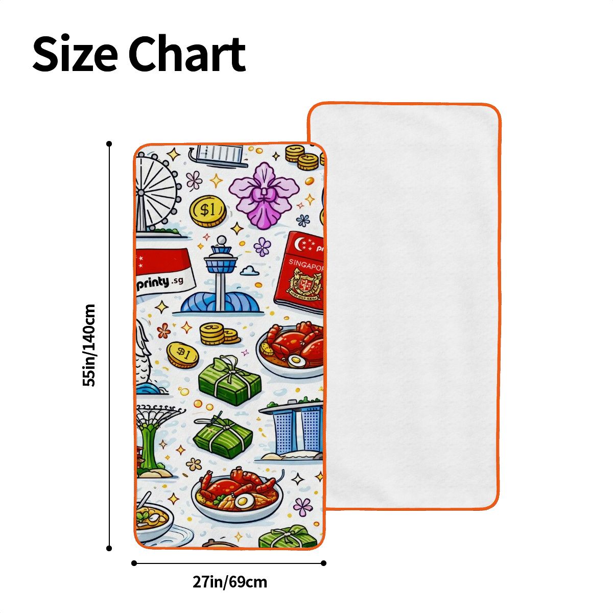Custom Coral Fleece Bath Towels 55"x27"