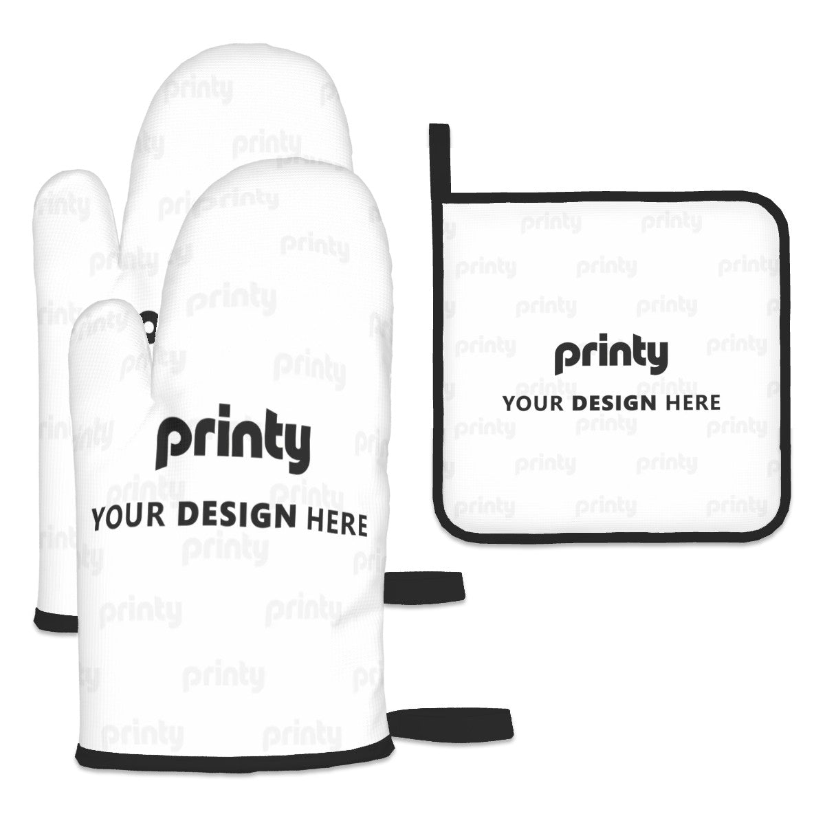 Custom Oven Mitts and Pot Holders Sets (3pcs)