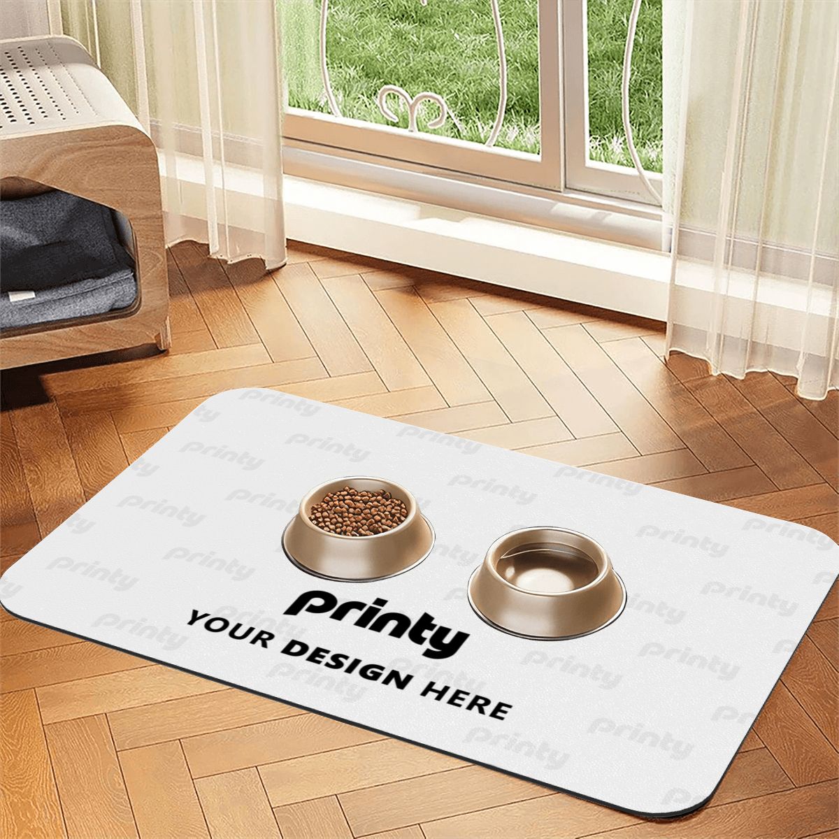 Custom PU Leather Pet Food Feeding Mat
