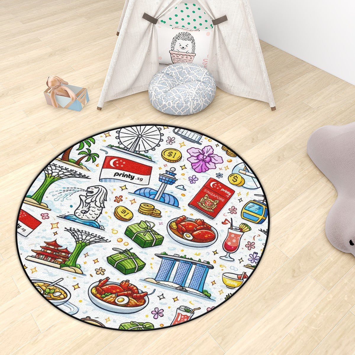 Custom Multiple Sizes Plush Round Area Rug