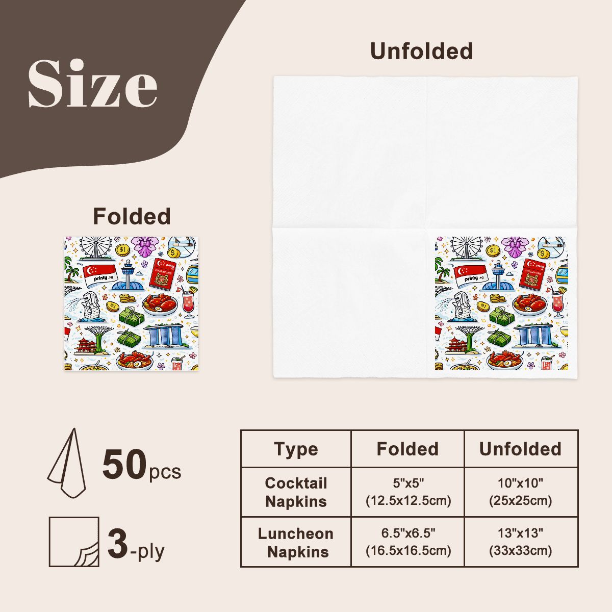 Custom 3-Ply Cocktail / Luncheon Napkins