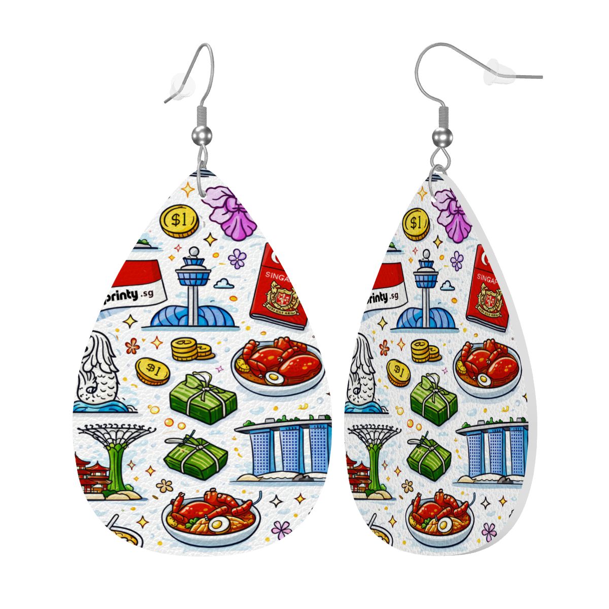 Custom Leather Teardrop Earrings