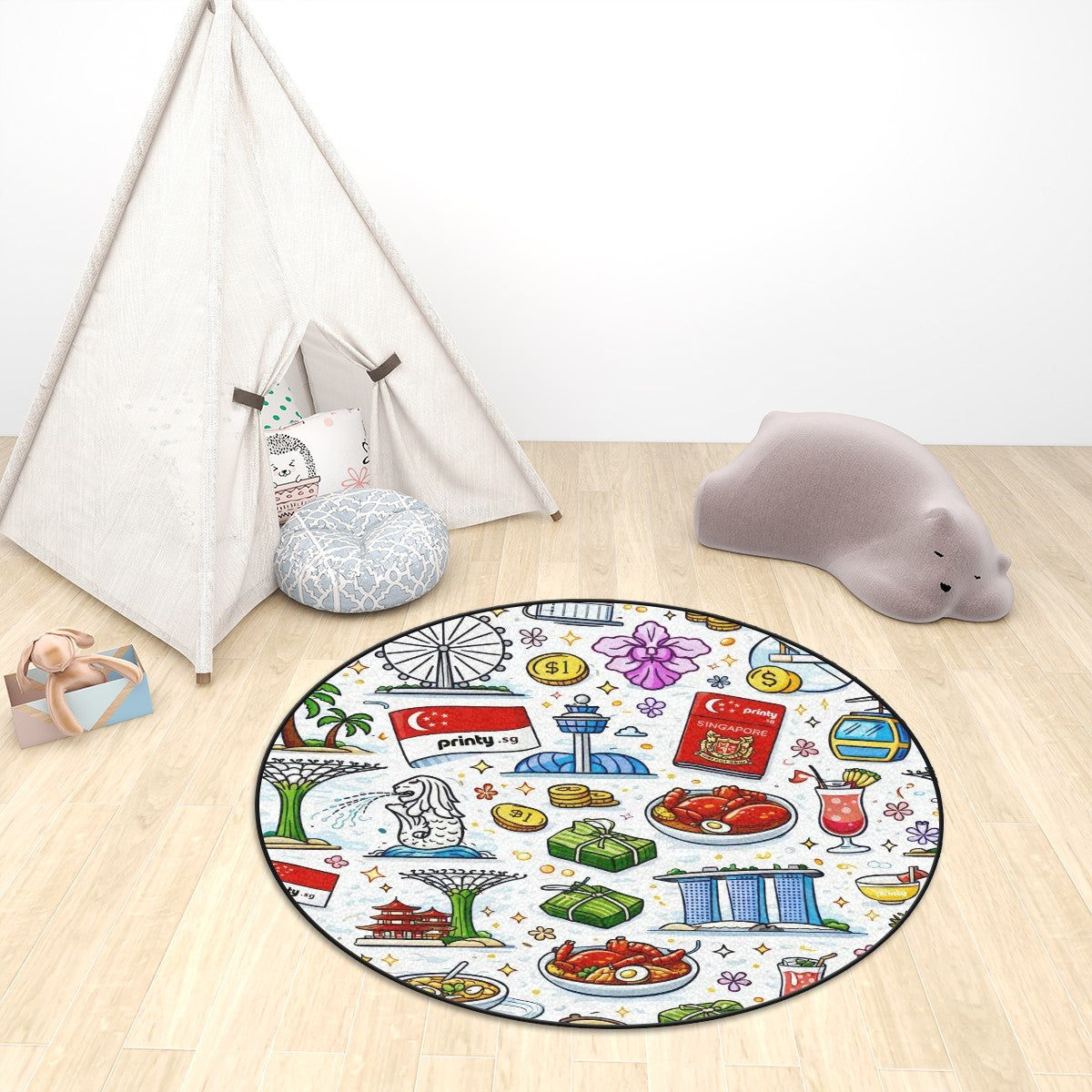 Custom Multiple Sizes Plush Round Area Rug