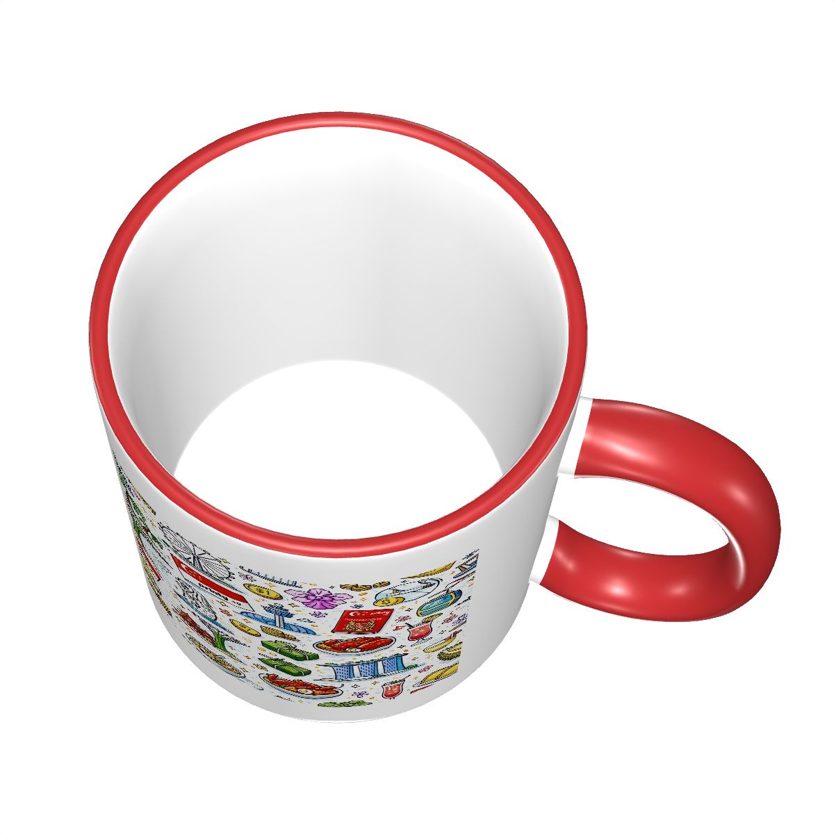 Custom Colored Ceramic Coffee Mug (11oz) (Area Print)