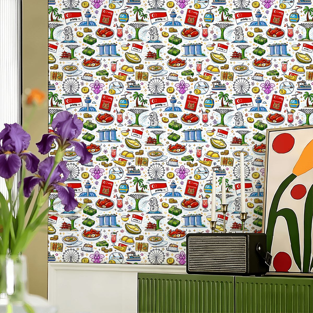 Custom Peel and Stick Wallpaper 17.7"x118"