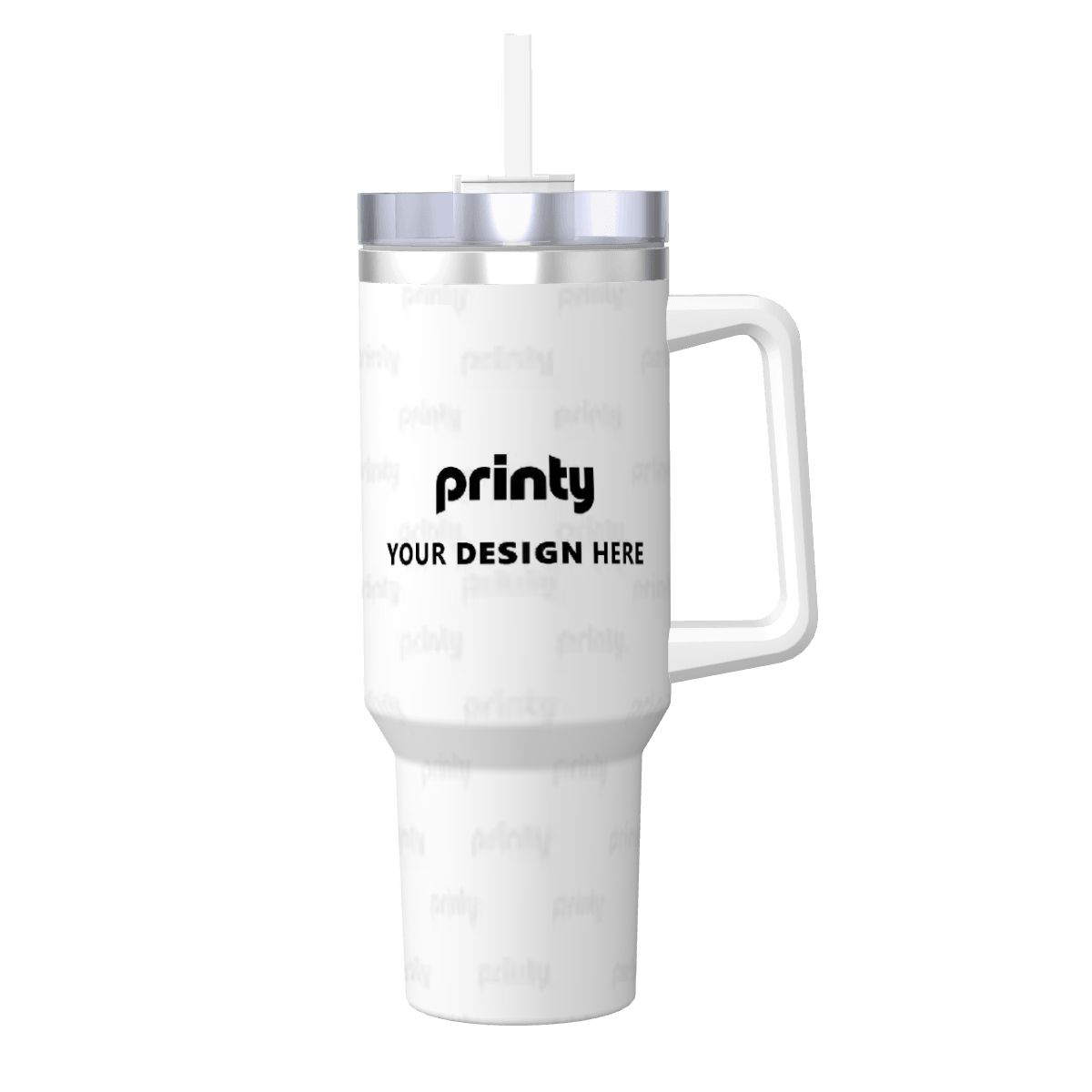 Custom Travel Coffee Mug with Handle and Straw (40oz)