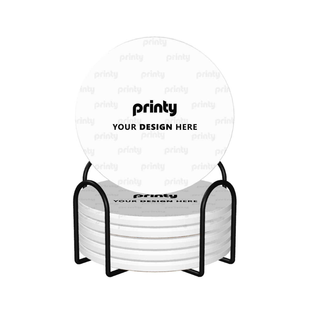 Custom Round Ceramic Coasters Set of 6