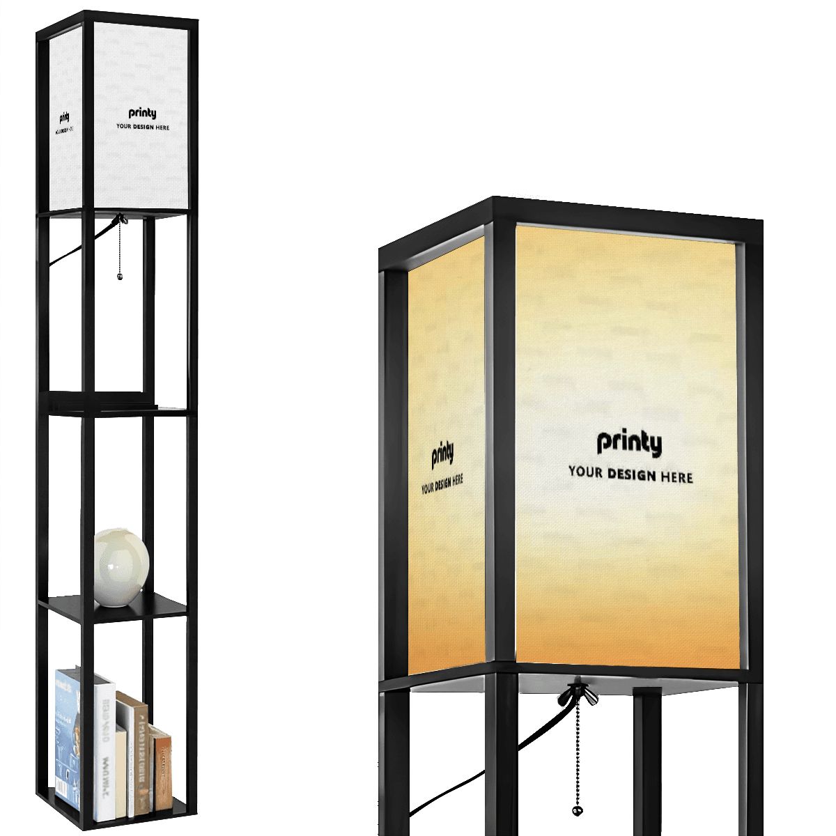 Custom Lampshade for Floor Lamp with Shelves