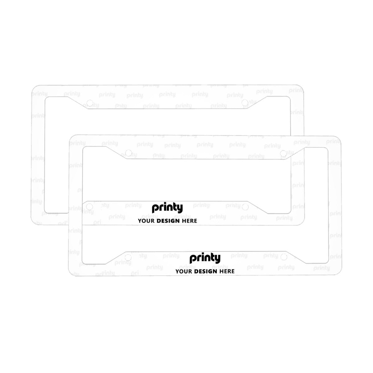 Custom 4-Hole Round License Plate Frames 2 pcs