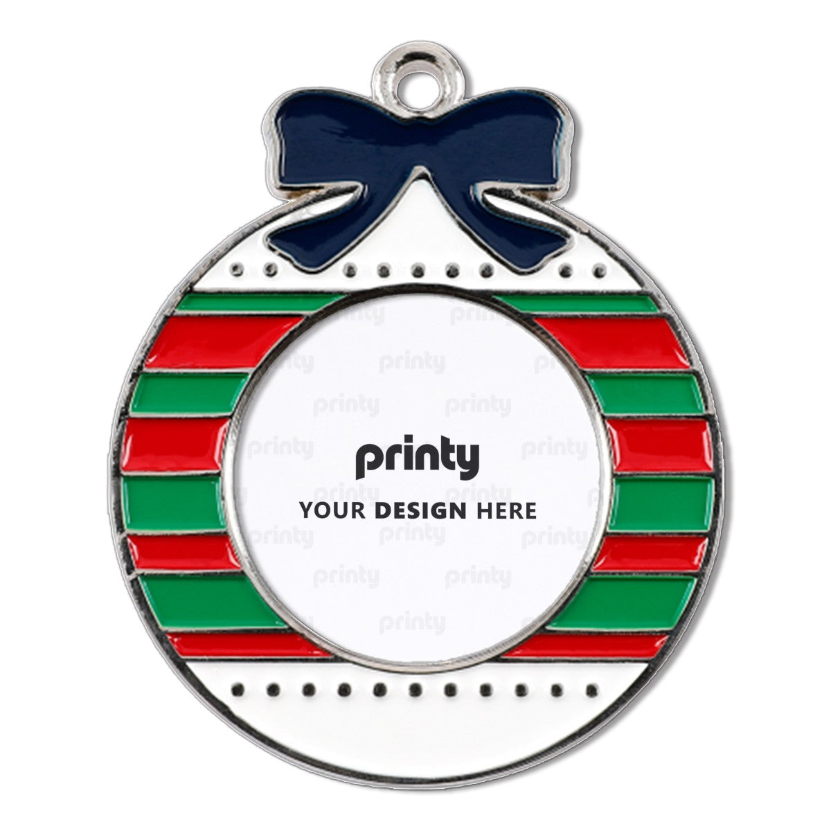Custom Circular Christmas Decorations Alloy Pendants