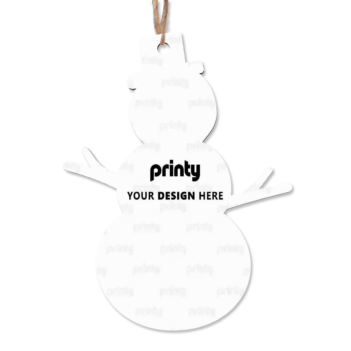 Custom Wood Christmas Ornaments Snowman Shape Set of 4