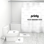 Custom Bathroom Rugs Set with Shower Curtain 4 pcs