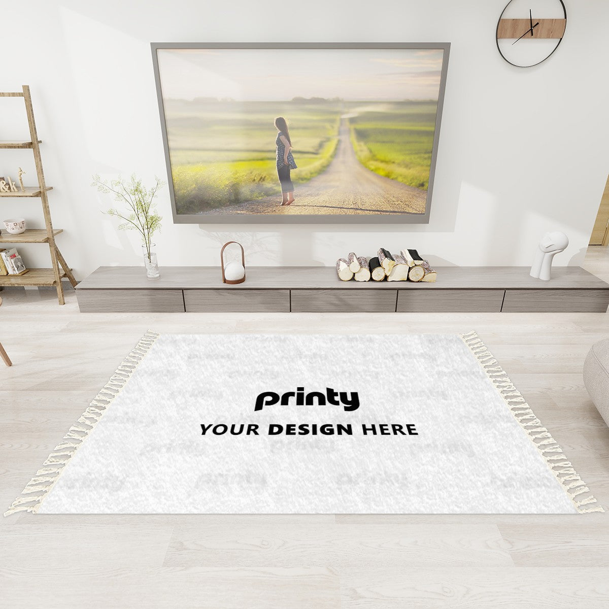 Custom Area Rug with Tassels (5:3)